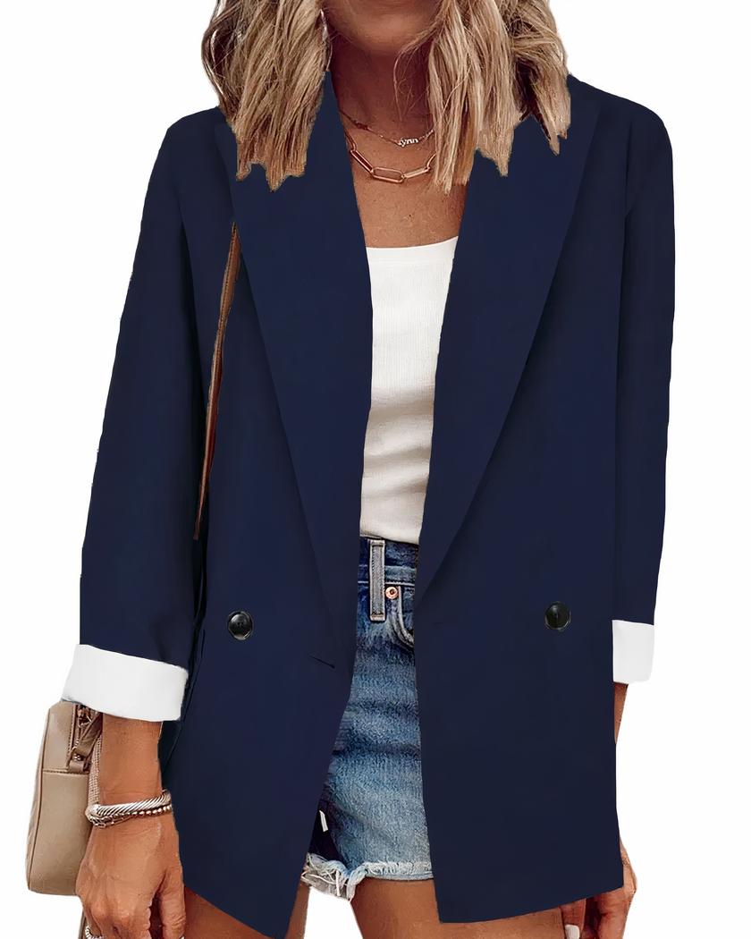 Blazer croisé pour femme en 10 teintes - Bleu marine