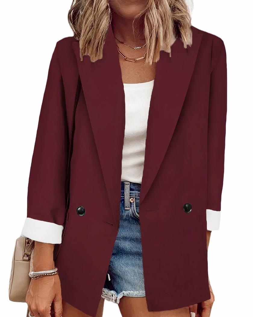 Blazer croisé pour femme en 10 teintes - Bordeaux