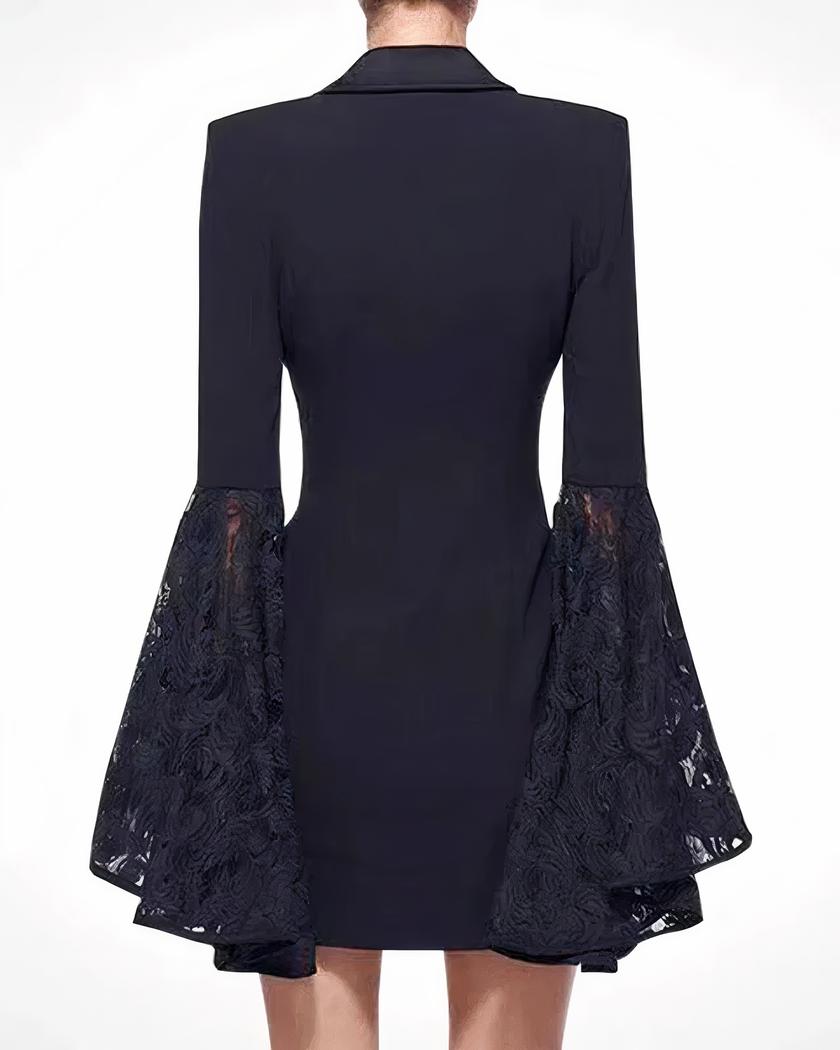 Robe blazer courte manches dentelle • Mon blazer