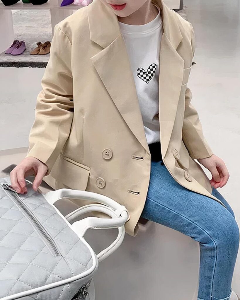 Blazer beige casual pour fille • Mon blazer