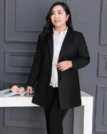 Générique Veste Femme Blazer Long-Blazer Femme Chic Et Elegant Long Noir-blazer Long Femme Cintrée-blazer Long Femme Grande Taille-blazer Long Sans