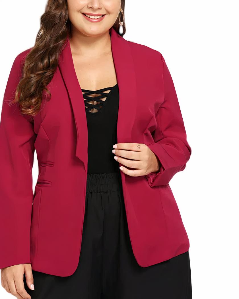 Blazer femme grande taille rouge • Mon blazer