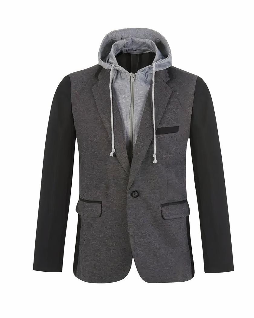 Blazer gris à capuche pour homme • Mon blazer