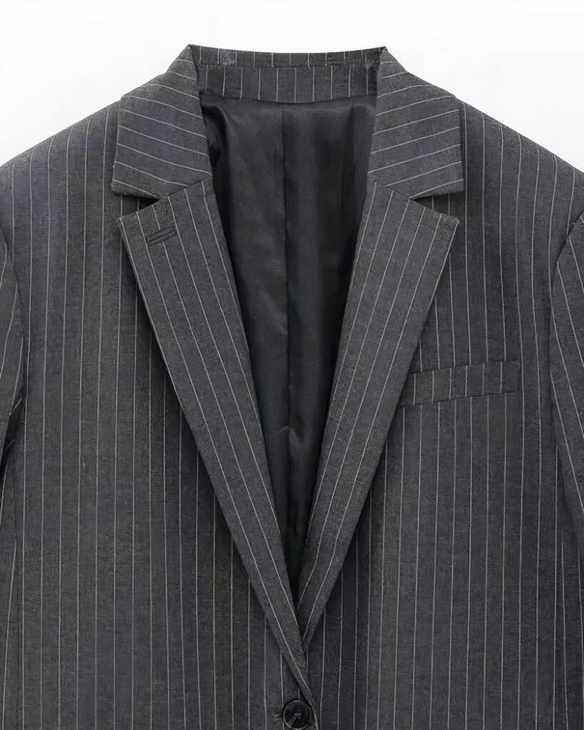 Blazer UNIQLO Taille M Rayé Bleu - Occasion Très Bon état - Style Parka