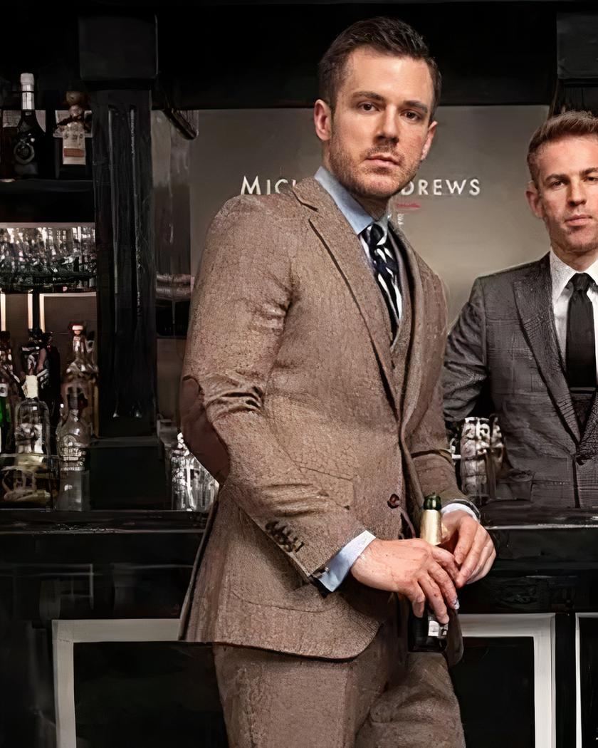 Blazer pour homme marron avec coudière et son pantalon • Mon blazer