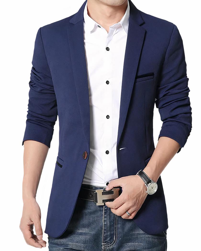 Blazer pour homme sport chic en 5 teintes - Bleu marine, 5XL