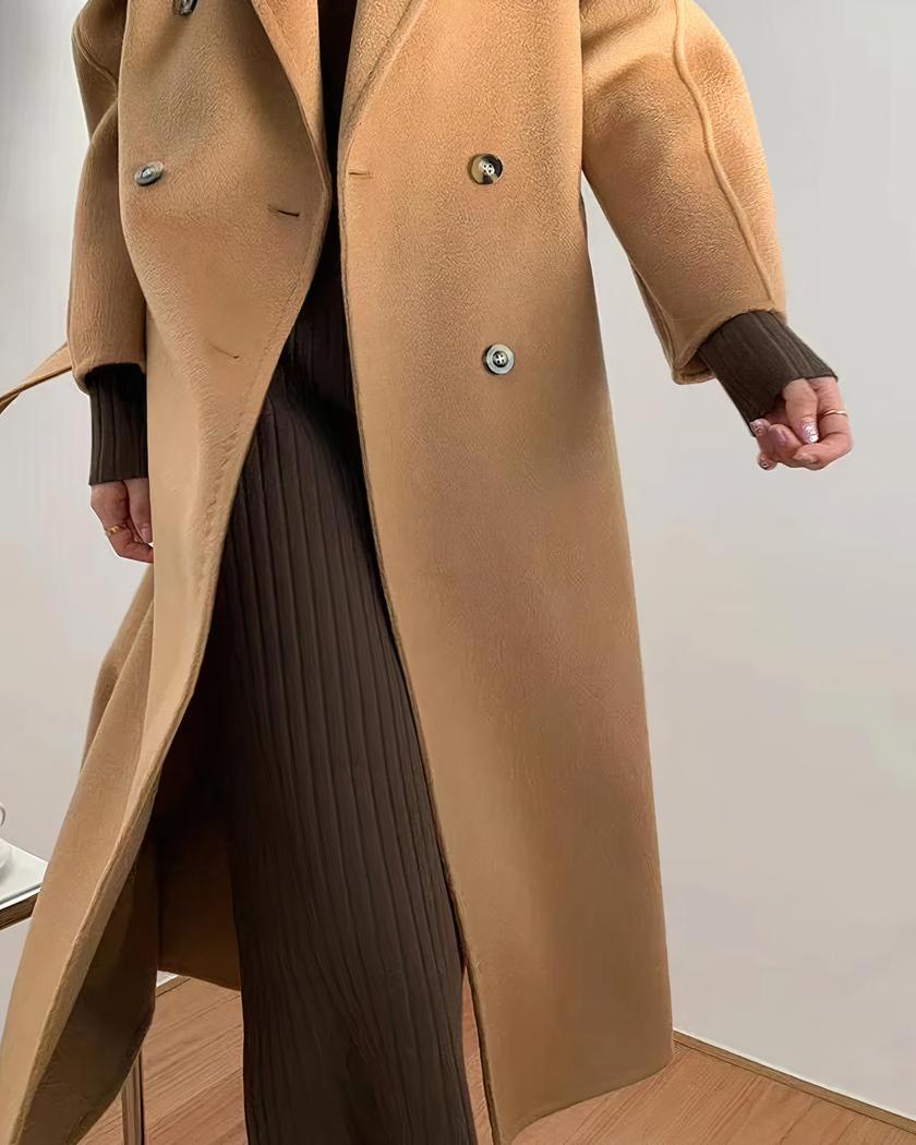 Manteau chaud col blazer en laine pour femmes • Mon blazer